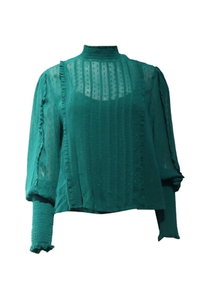 FARM Rio ruffled long-sleeve blouse - Green