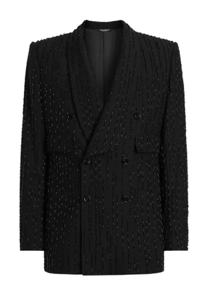 Dolce & Gabbana Double-breasted embellished-stripe blazer - Black