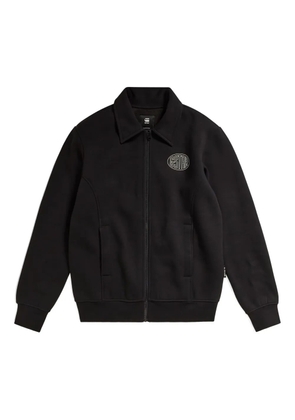 G-Star RAW logo-embroidered zip-up sweatshirt - Black