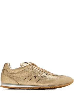 Magnanni perforated-logo leather sneakers - Gold