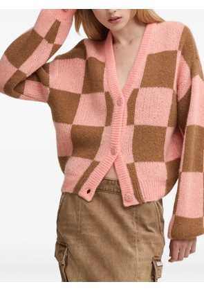 Stine Goya checkered-pattern long-sleeve cardigan - Pink