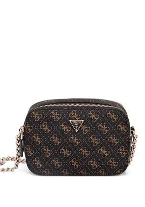 GUESS USA monogram chain cross body bag - Brown
