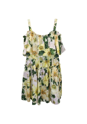 Dolce & Gabbana Pre-Owned floral-print mini dress - Yellow