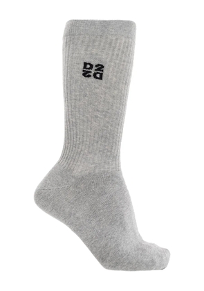 DSQUARED2 logo-embroidered ribbed socks - Grey