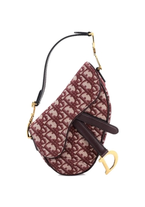 Christian Dior Pre-Owned Saddle Handbag Oblique Canvas Mini shoulder bag - Red