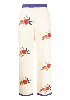 BODE patch-detail cropped trousers - Neutrals