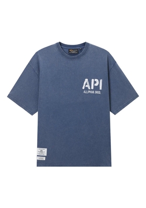 Alpha Industries logo-print cotton T-shirt - Blue