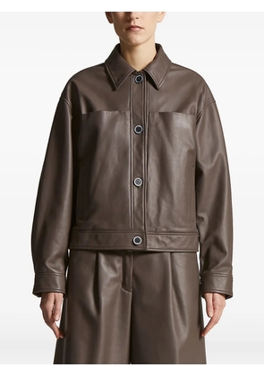 Peserico button-fastening leather jacket - Brown