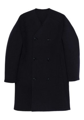 MACRON Karl collarless double-breasted coat - Blue