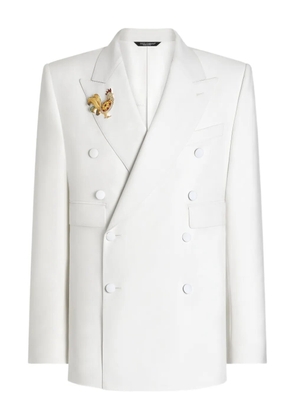 Dolce & Gabbana double-breasted brooch jacket - White