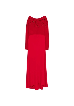 Alberta Ferretti embellished long-sleeve maxi dress - Red
