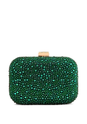Gemy Maalouf crystal-embellished crepe clutch bag - Green