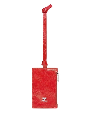 Courrèges Naplack zip card holder - Red