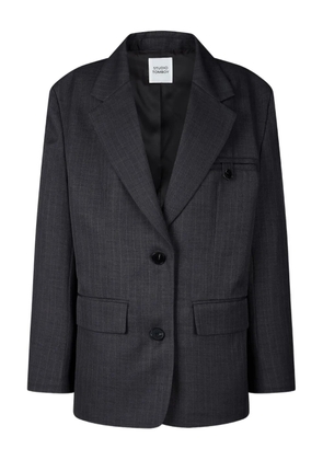TOMBOY pinstripe single-breasted blazer - Grey