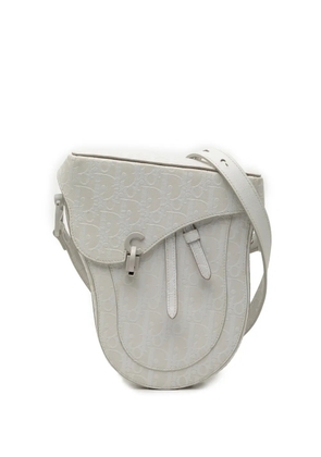 Christian Dior Pre-Owned 2020 Oblique Calfskin Saddle Boxy crossbody bag - White