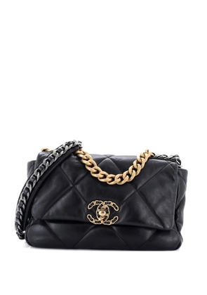 CHANEL Pre-Owned 19 Flap Bag Quilted Leather Medium crossbody bag - Black