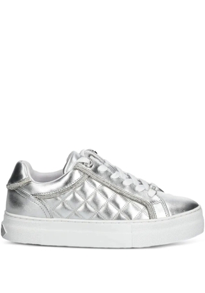 GUESS USA Gratea quilted metallic-effect sneakers - Silver