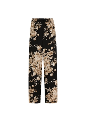 Dolce & Gabbana floral-print trousers - Black