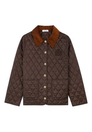 Sporty & Rich NY Crest quilted logo-embroidered jacket - Brown