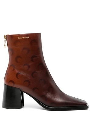 Marine Serre Airbrushed Crescent Moon-print boots - Brown