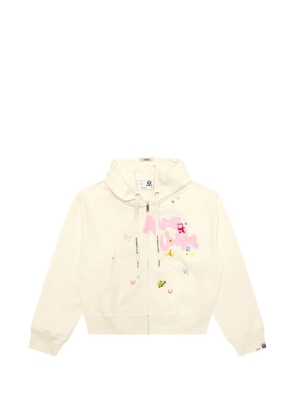 AAPE BY *A BATHING APE® appliqué zip-up hoodie - Neutrals