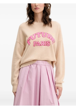 FROM FUTURE slogan-detail sweater - Neutrals