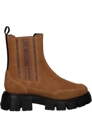 Love Moschino logo-print boots - Brown