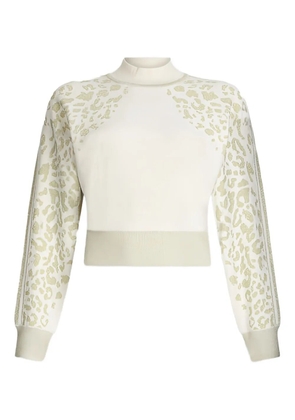 LIU JO animal print high-neck sweater - White
