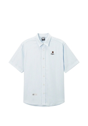 FINGERCROXX striped embroidered shirt - Blue