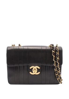 CHANEL Pre-Owned 1994-1996 CC Vertical Quilt Lambskin Mademoiselle Chain Flap shoulder bag - Black
