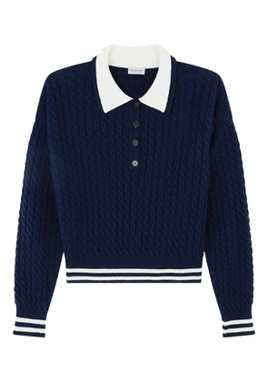 Paul & Shark cable-knit polo shirt - Blue