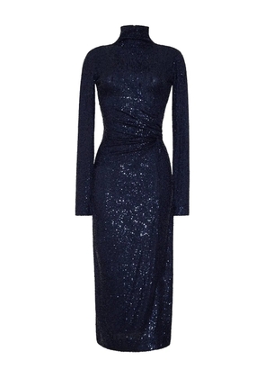 Cara Cara Ryan sequin high-neck midi dress - Blue