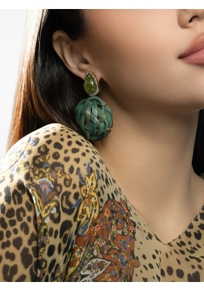 SILVIA FURMANOVICH peridot tsavorite bamboo earrings - Gold