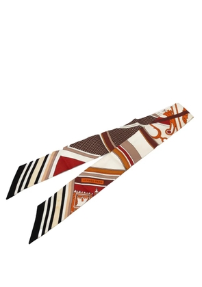 Hermès Pre-Owned 2000-2025 Washingtons Carriage Silk Twilly Scarf scarves - White