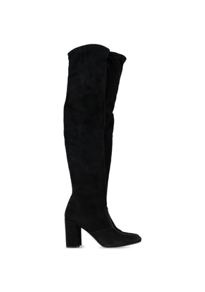 Saint Laurent Pre-Owned block-heel knee-high boots - Black