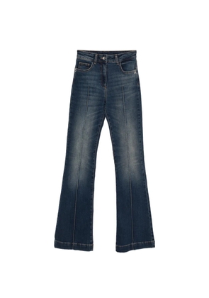 Patrizia Pepe logo-button flared jeans - Blue