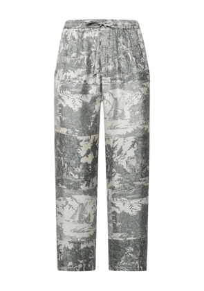 Pierre-Louis Mascia landscape-print drawstring trousers - Grey