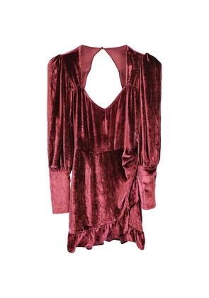Reformation Fortune velvet wrap dress - Red