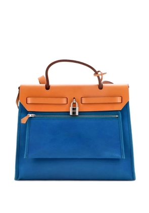 Hermès Pre-Owned Herbag Zip Leather and Toile 31 shoulder bag - Blue