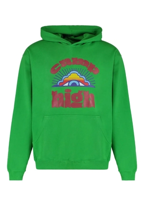 CAMP HIGH risingeye-graphic hoodie - Green
