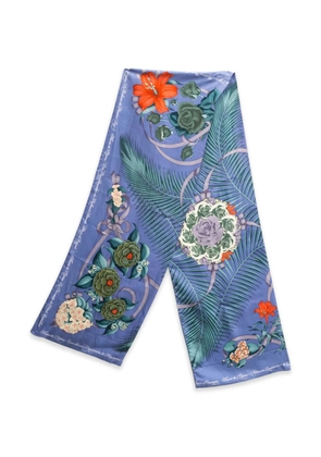 Hermès Pre-Owned 2000s Fleurs de l’Opera floral silk scarf - Blue