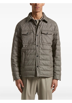 Peserico quilted houndstooth jacket - Brown