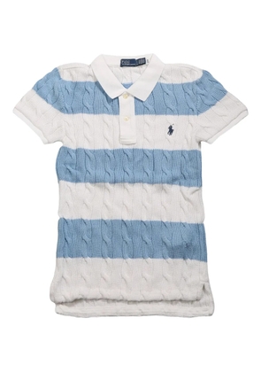 Polo Ralph Lauren striped cable-knit polo shirt - White
