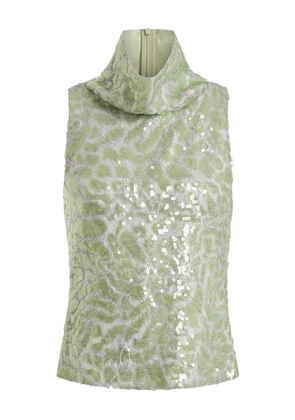 16Arlington Acari lace sequinned top - Green