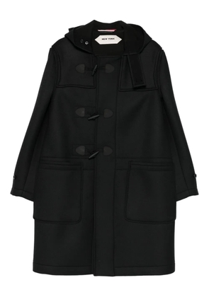 New York Resident button-fastening hooded coat - Black