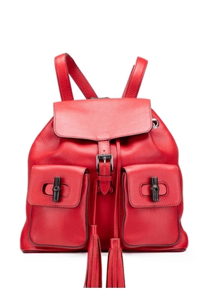 Gucci Pre-Owned 2000-2015 Leather Bamboo Tassel backpack - Red
