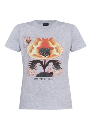 ETRO floral-print T-shirt - Grey