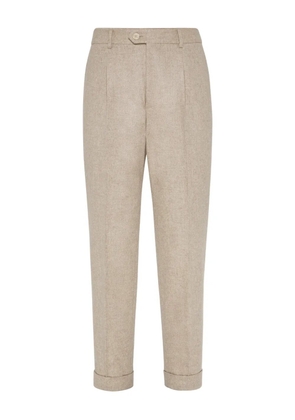 Brunello Cucinelli pleated cuffed trousers - Neutrals