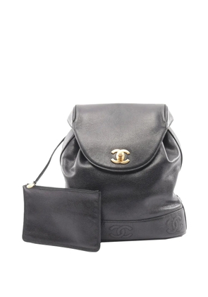 CHANEL Pre-Owned 1994-1996 Triple CC Calfskin backpack - Black