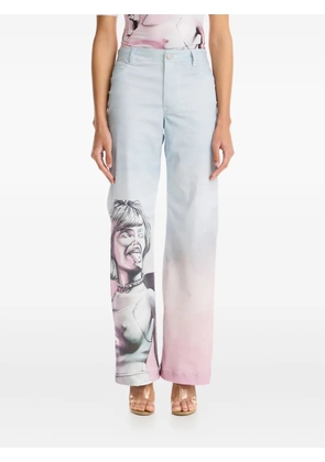Maisie Wilen print ombré trousers - Blue